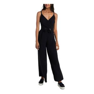 JBS LIMITED Womens Black Tie-waist Sleeveless V Neck Evening Wide Leg Jumpsuit M